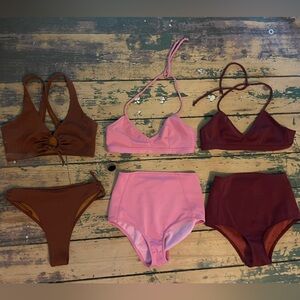 Lot of 3 Merrick Maria Scuba Suede Bikinis